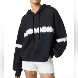 💎 All Saints Women's Rihan Black Tie Dye Hoodie Sweatshirt
